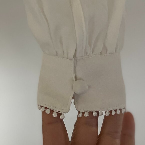 Self-Portrait White Lace Peplum Blouse – Size 2 - Picture 6 of 7